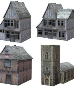 Low Polygon Medieval Buildings 4 (for Poser)