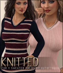 Knitted for V Sweater Dress G3F