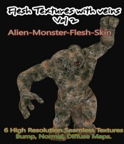 6 Seamless Flesh Textures with Veins and Bump, Normal and Diffuse Maps Volume 2