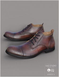 Leather Shoes For Genesis 3 Male(s)