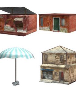 Shanty Town Buildings 2: Set 5 (for Poser)