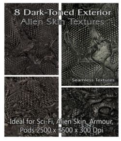 8 Dark-Toned Exterior Alien Skin Seamless Textures - Merchant Resource