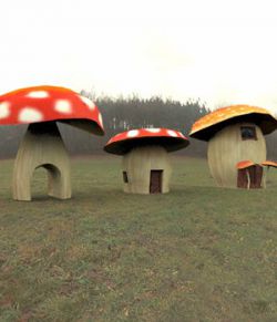 Cartoon World: Toadstool Buildings (for Poser)