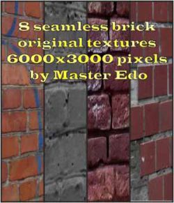 8 Seamless brick original  textures  6000x3000 pixels  by Master Edo