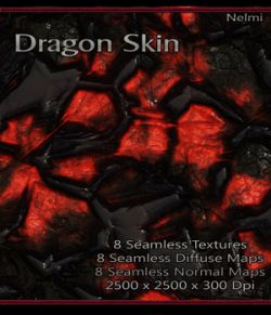 8 Dragon Skin Seamless Textures with Normal and Diffuse Maps