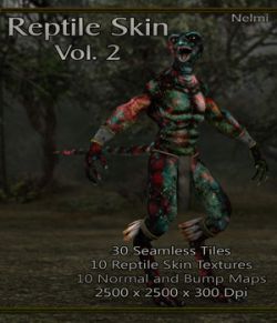 10 Reptile Skin Seamless Textures with Texture Maps: Vol 2