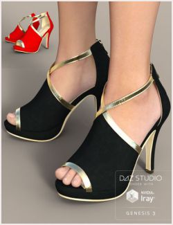 Black Gold Heels for Genesis 3 Female(s)