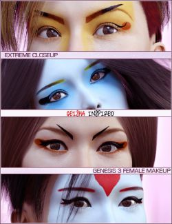 Extreme Closeup: Geisha Makeups for Genesis 3 Female(s)