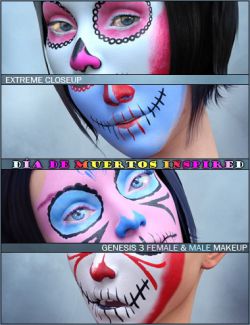 Sugar Skull Make-up for Genesis 3 Female