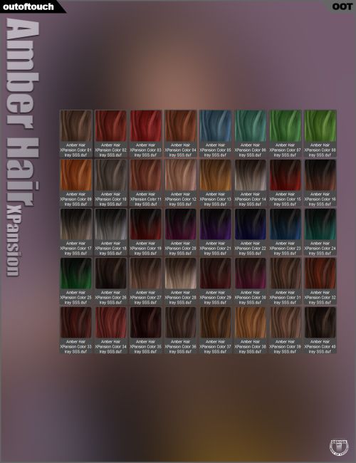 Amber Hair Iray Texture XPansion | 3d Models for Daz Studio and Poser