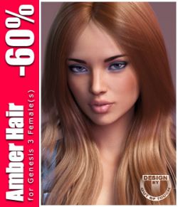 Amber Hair for Victoria 4, Genesis 2 Female(s) and Genesis 3 Female(s)