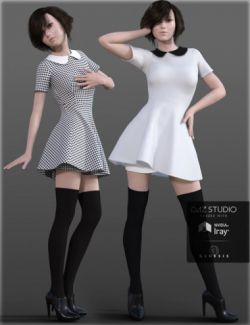 H&C Peter Pan Collar Dress for Genesis 3 Female(s)