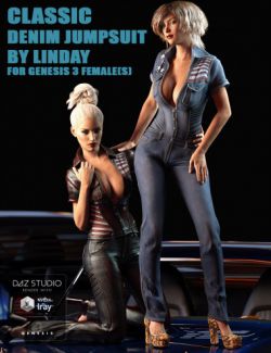 Classic Denim Jumpsuit for Genesis 3 Female(s)