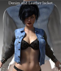 Denim and Leather Jacket for Genesis 3 Female