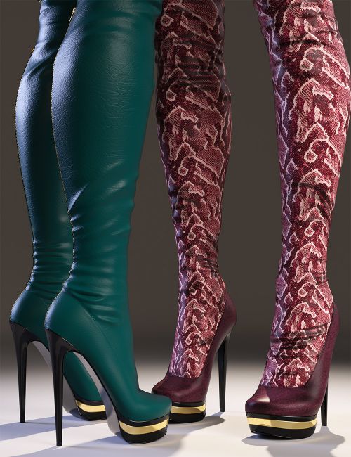 Melanie High Boots for Genesis 3 Female(s) | 3D Models for Poser and ...