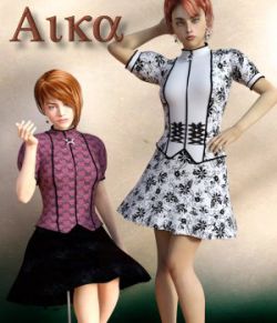 Aika Dress and Earrings for Genesis 3 Female