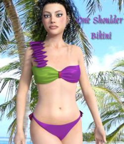 On The Beach - One Shoulder Bikini for G3F