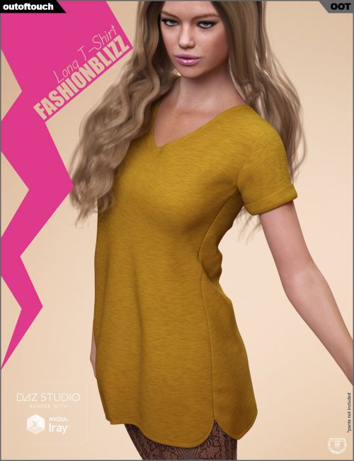 Fashion Blizz - Long T-Shirt for Genesis 3 Female(s) | 3D Models for ...