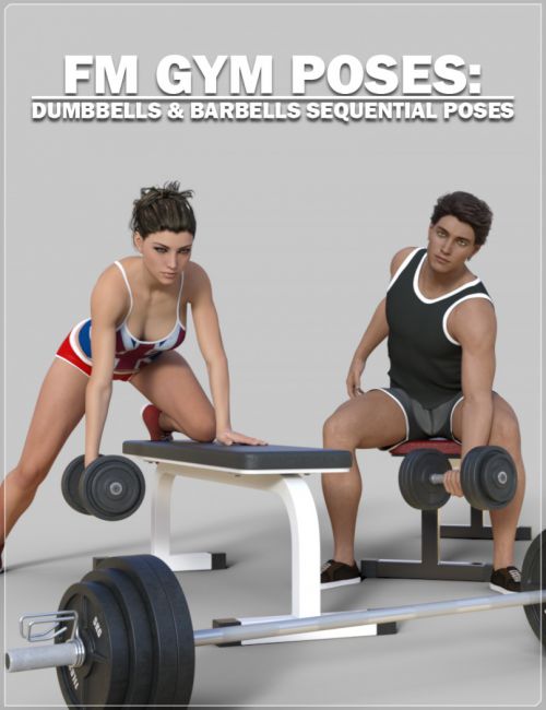 Couple with dumbbells in plank pose promotes gym services. from Pikwizard