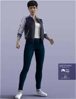 H&C Baseball Jackets Outfit for Genesis 3 Female(s)