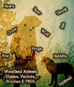 FB Woodland Animal Shapes, Vectors, PNGs and Brushes