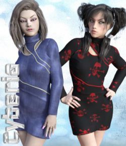 Cyberia Dress & Jewels for G3F