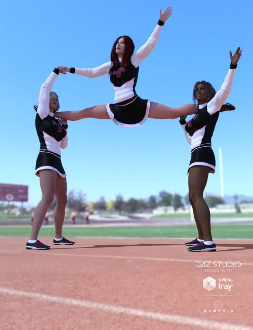 Cheer Fantasy Cheerleader Poses Bundle | 3d Models for Daz Studio and Poser