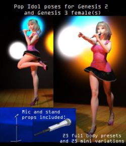 Pop Idol poses for Genesis 2 and Genesis 3 Females