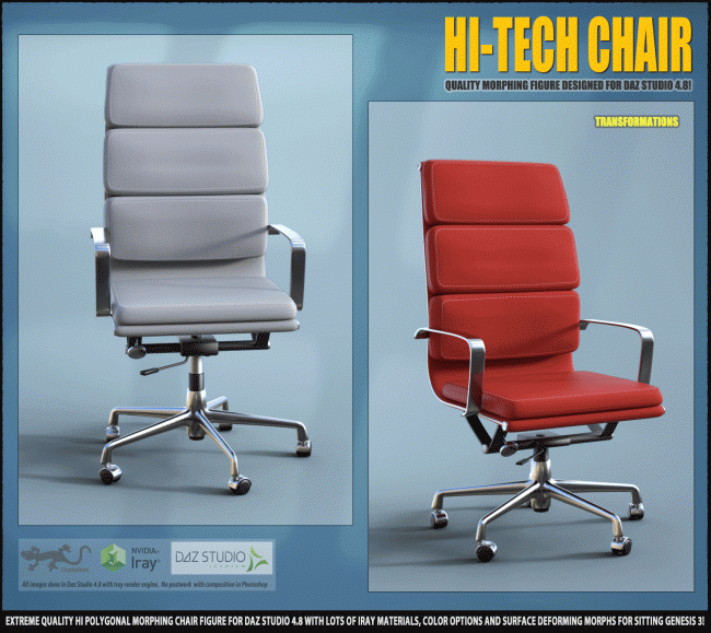 Click here to see preview images for "Hi-Tech Chair for Daz Studio" Hi-Tech Chair for Daz Studio