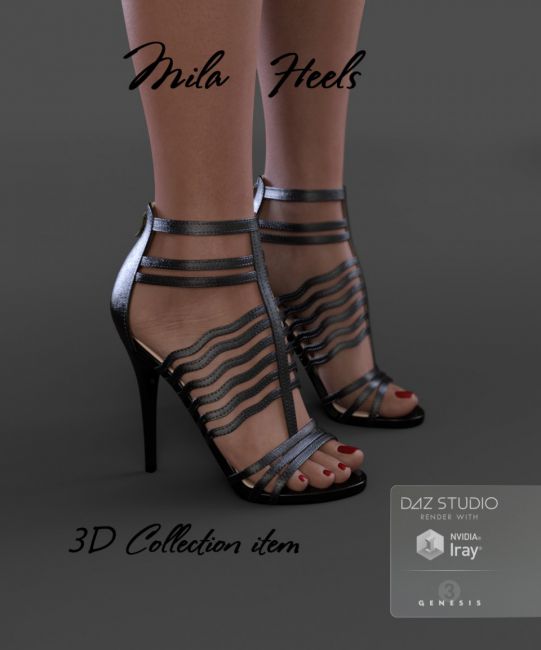 Mila Heels for Genesis 3 Female(s) | 3d Models for Daz Studio and Poser