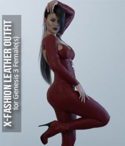 Fashion Leather Outfit for Genesis 3 Females