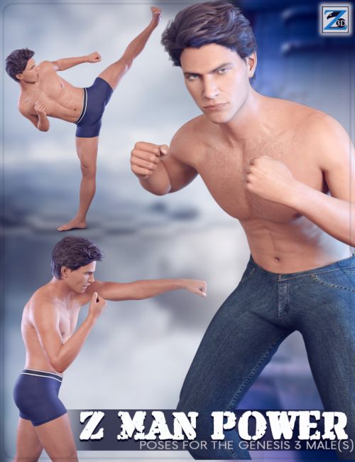 Click here to see preview images for "Z Man Power - Poses for the Genesis 3 Male(s)" Z Man Power - Poses for the Genesis 3 Male(s)