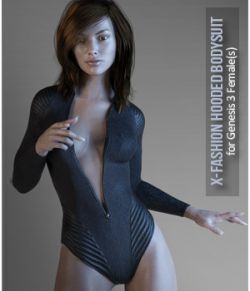 X-Fashion Hooded Bodysuit for Genesis 3 Female(s)