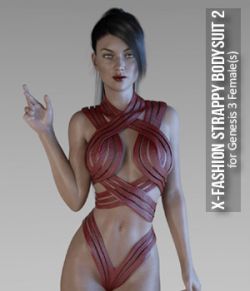 X-Fashion Strappy Bodysuit 2 for Genesis 3 Females