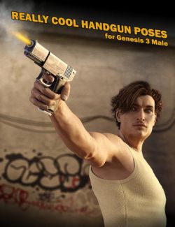 Really Cool Handgun and Poses for Genesis 3 Male