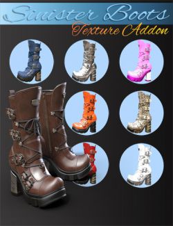 Slide3D Sinister Boots for Genesis 3 Female(s) Texture Addons