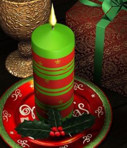 Holly Candle