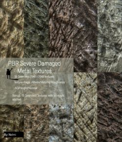 15 Seamless Severe Damaged Metal PBR Textures and Texture Maps