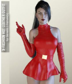 X-Fashion Hot Leather Outfit for Genesis 3 Females