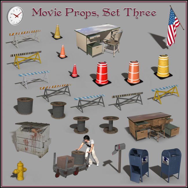 Click here to see preview images for "Movie Props, Set 03" Movie Props, Set 03