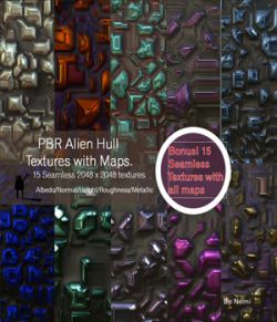 15 Seamless Alien Hull PBR Textures and Texture Maps