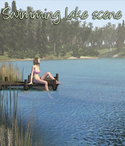 Swimming lake scene