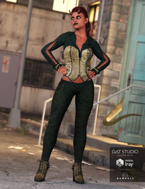 Skinny Jeans and Corset Outfit for Genesis 3 Female(s)