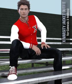 X-Varsity Jacket Outfits for Genesis 3 Males