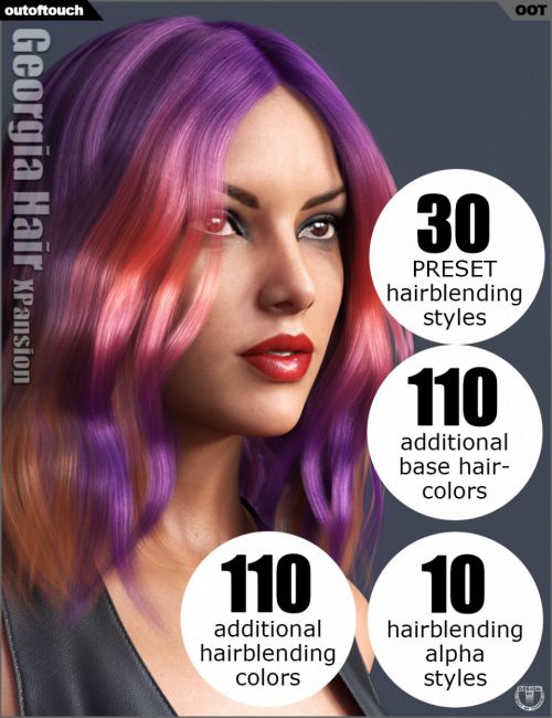 Georgia Hair and OOT Hairblending 2.0 Texture XPansion | 3d Models for ...