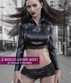 X-Fashion Buckles Jacket Outfit for Genesis 3 Females
