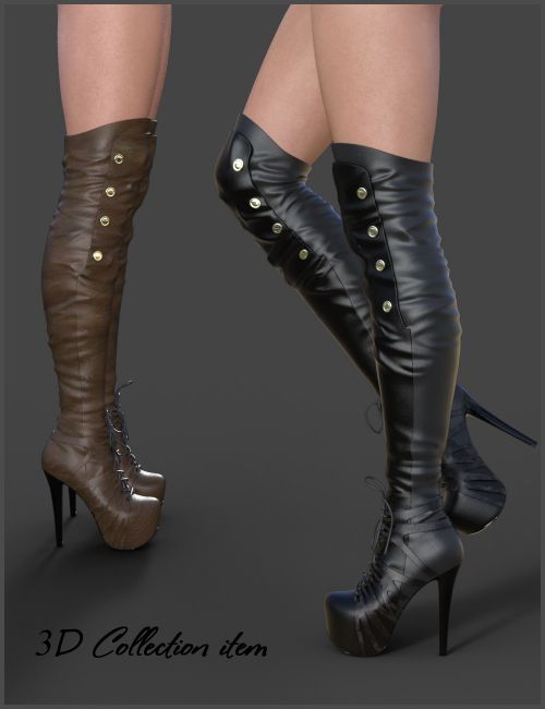 Catharina High Boots for Genesis 3 Females | Footwear for Poser and Daz ...
