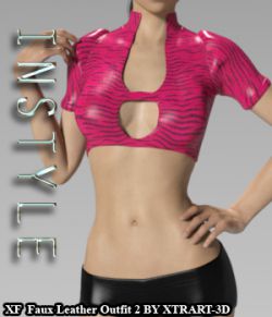 InStyle- X-Fashion Faux Leather Outfit2 for Genesis 3 Females