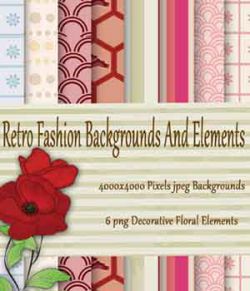 Retro Fashion Backgrounds and Decorative Elements