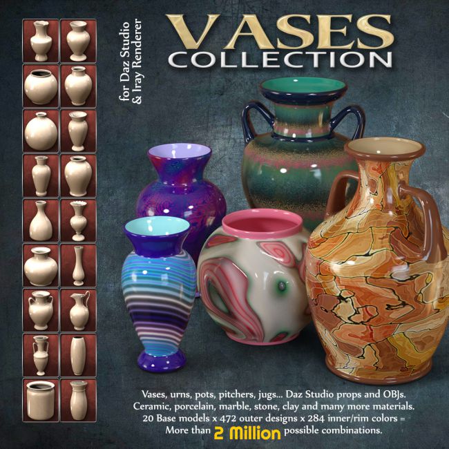 Exnem Vases Collection for Iray